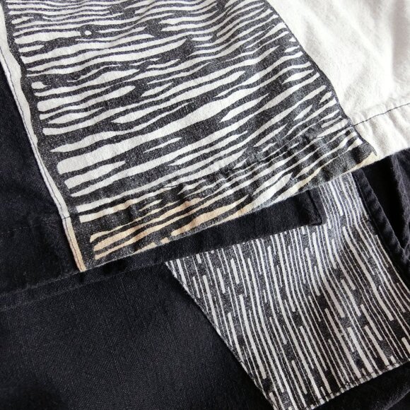 Vintage The African Star Black Cotton Kimono Jacket Faces Print One Size - Picture 5 of 8